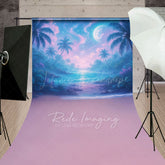 Lofaris Tropical Midnight Lake Natural Scene Sweep Backdrop